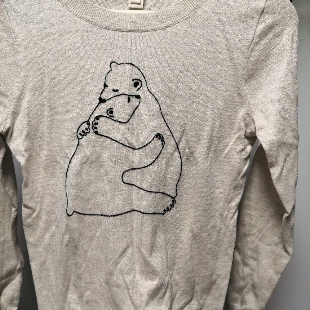jcrew Embroidered bear hug teddie sweater X-SMALL